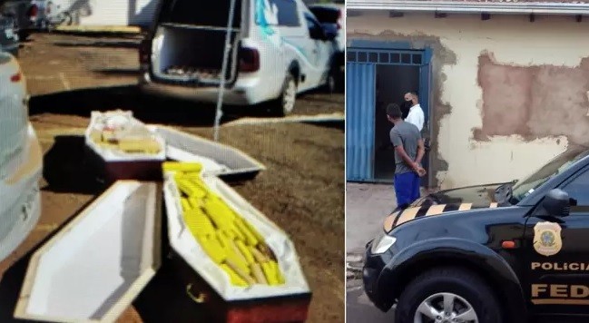 PF encontra drogas em caixões preparados falsamente para mortos de Covid PF encontra drogas em caixões preparados falsamente para mortos de Covid