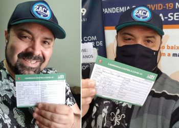 Jornalista Renato Cipriano toma primeira dose da vacina contra a Covid-19 em SP