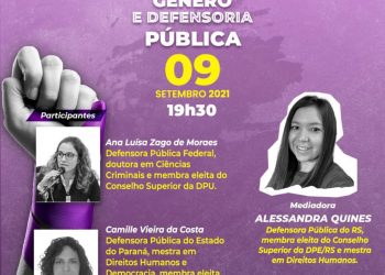 Live abordará Violência Política, Gênero e Defensoria Pública