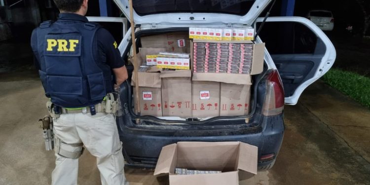 Em Ariquemes/RO, PRF realiza apreensão de 621 maços de cigarro SEM nota fiscal