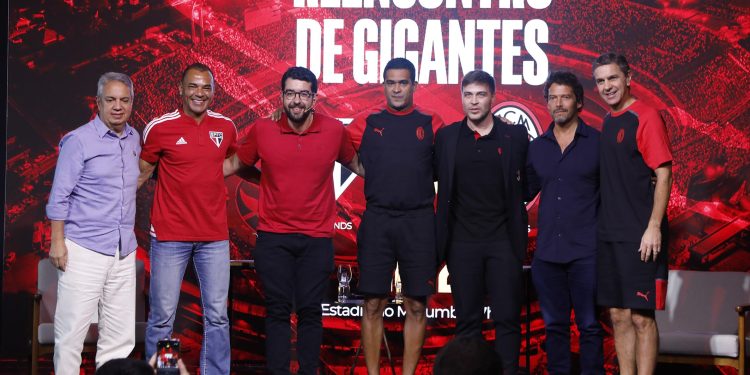 São Paulo F.C. – Cafu, Serginho e Costacurta apresentam o Reencontro de Gigantes São Paulo F.C. – Cafu, Serginho e Costacurta apresentam o Reencontro de Gigantes