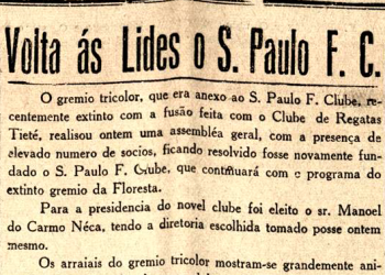 São Paulo F.C. – 16 de dezembro de 1935