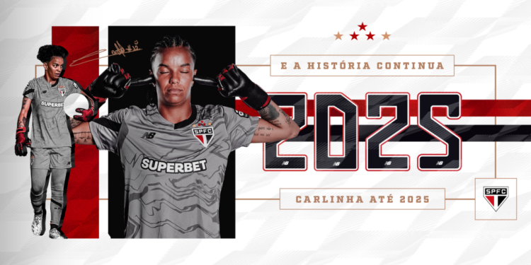 São Paulo F.C. – Carlinha assina renovação com o Tricolor até o fim de 2025