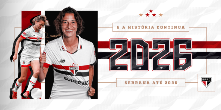 São Paulo F.C. – São Paulo renova com a meio-campista Serrana até 2026