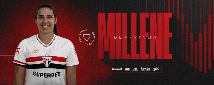 São Paulo F.C. – Millene reforça a equipe feminina do Tricolor São Paulo F.C. – Millene reforça a equipe feminina do Tricolor