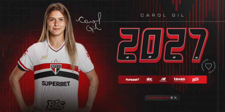 São Paulo F.C. – Carol Gil assina renovação e segue no Tricolor até 2027