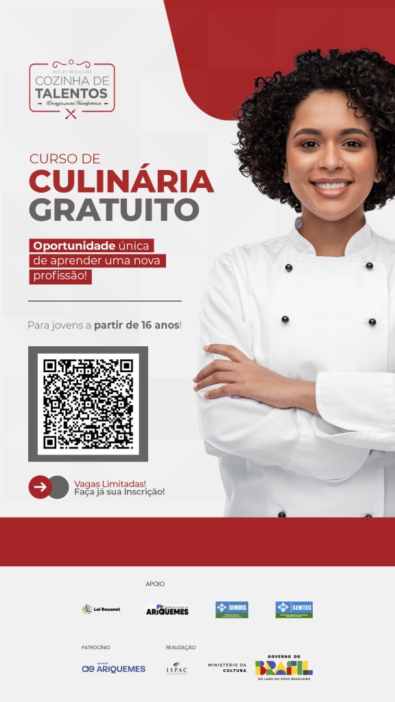 Inscrições para o projeto Cozinha de Talentos se encerram nesta sexta-feira, 27 Inscrições para o projeto Cozinha de Talentos se encerram nesta sexta-feira, 27