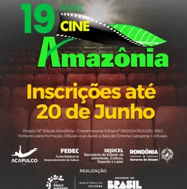 PRODUÇÃO AUDIOVISUAL DE RONDÔNIA: inscrições para 19ª edição do Cinemamazônia seguem abertas até 20 de junho PRODUÇÃO AUDIOVISUAL DE RONDÔNIA: inscrições para 19ª edição do Cinemamazônia seguem abertas até 20 de junho