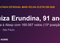 Aos 91 anos, Luiza Erundina é a deputada estadual mais velha eleita no país em 2026