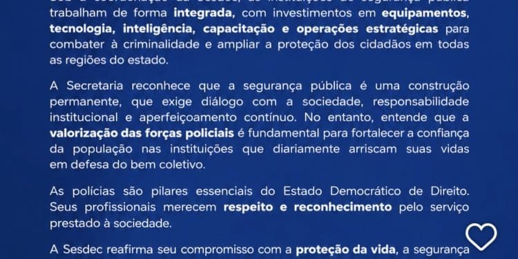 Nota da Sesdec contra deputada eleita sai em colaboração com perfil de secretário adjunto